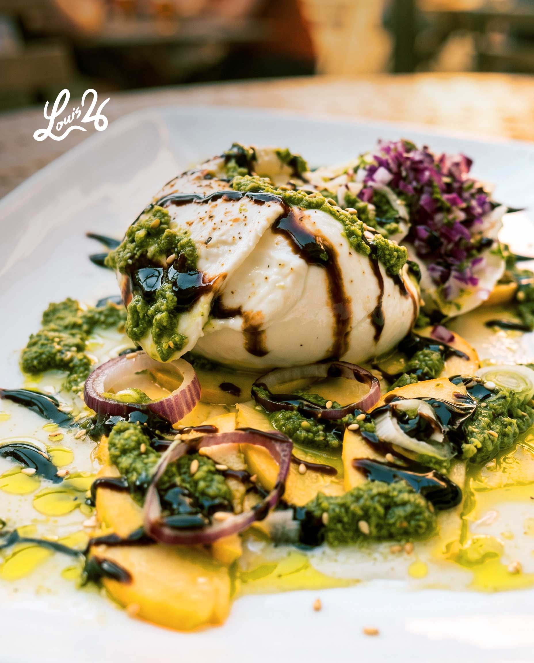 Burrata, pesto & balsamique — Louis 26